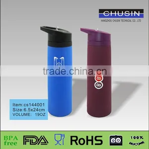 High Quality Wholesale BPA Free Colorful Silicone Water Bottle thumbnail-2