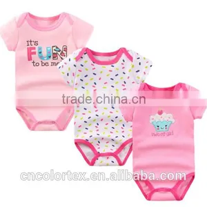 High Quality Summer Baby Boys and Girls Short Sleeve Bodysuit thumbnail-3