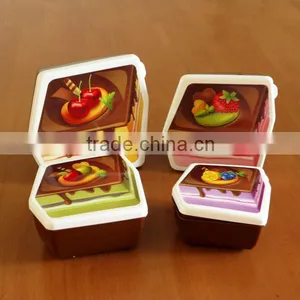 Gift Idea Cake 4 in 1 Nestable Cute Plastic Kids Snack Box thumbnail-5