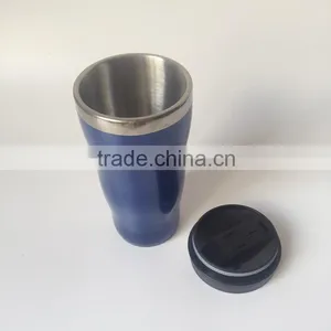 Colorful Travel Mug With Slim Waist Design ,plastic Outer Stainless Stell Inner thumbnail-3