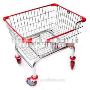 Metal Laundry Cart With Double Pole Rack thumbnail-2