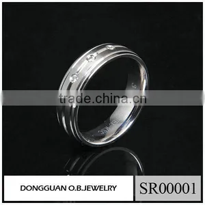 2016 The Newest Cheap Clear Zircon 316 Stainless Steel Ring thumbnail-1