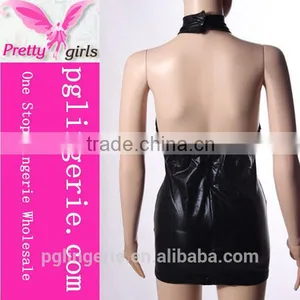 Sexy Lady Fashion Night Leather Dress for Women thumbnail-5