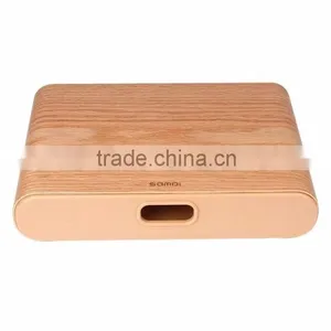 Original SAMDI Oak/Walnut Wood Holder With Drawer for MacBook Laptop Computer - Brown/Black thumbnail-2
