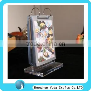 Custom Table Top Food Price List Holder Desk Label Acrylic Menu Holder Stand Cheap for Restaurant thumbnail-1