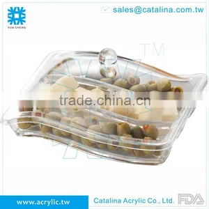 Luxury Acrylic Plastic Wave Banquet Wedding Dessert Fruit Plate Set thumbnail-1