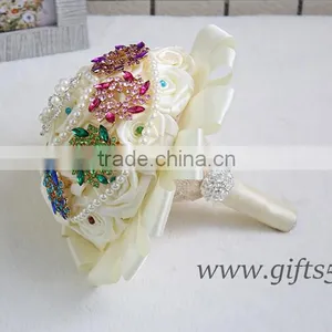 Handmade Rose Bridal Brooch Bouquet thumbnail-3