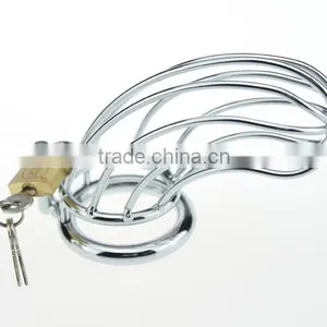 Girls Lock The Steel Anal Lock Penis Ring Sex Toy Chastity Cock Cage thumbnail-4