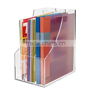 3 Slots Clear Acrylic Desktop Literature Organizer / Magazine & Document File Folder Storage Display Rack(AD-B-126) thumbnail-1
