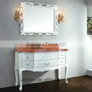 Foshan Bathroom Vanity Furniture White European WTS135 thumbnail-3