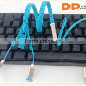 Custom Logo on Usb Cable Speed Charge Date Zipper Cable for Phone ,mp3mp4 thumbnail-1