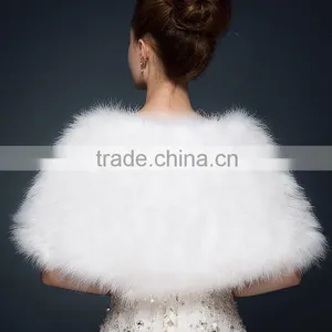 2016 New Style Fashion Real Wedding Turkey Feather Shawl thumbnail-2