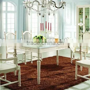 Modern Marble Top White Dining Table thumbnail-1