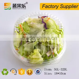 Clear Plastic Take Away Salad Bowl PET Clamshell Box for Fruit thumbnail-4