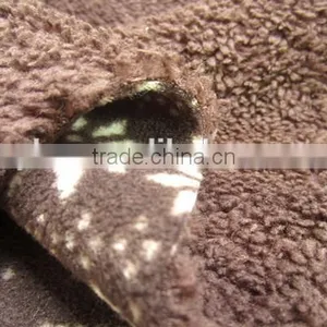 Snow Pattern Christmas Desigan Polar Fleece With Sherpa Throw Blanket/Fabric thumbnail-6