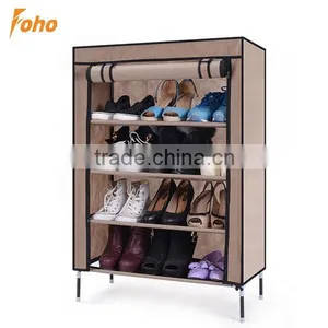 4 Layers Portable Folding Shoe Organizer Racks Assemble by Tubes and Connections (FH-FR00704) thumbnail-1