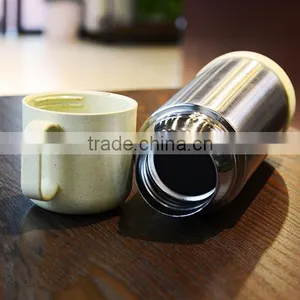 Double Wall Insulated Vacuum Bottle Stainless Steel Sport Water Bottle With Plastic Water Cup thumbnail-5