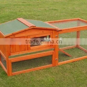 Large Size Wooden Rabbit House With Run thumbnail-1