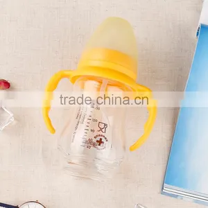 Wholesale BPA Free 100% Food Grade Custom-made Wide Neck Baby Feeding Bottle for Baby With Handle thumbnail-3