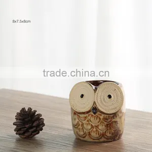 Creative Indoor Decorative Owl Ceramic Animal Shaped Flower Pot thumbnail-1