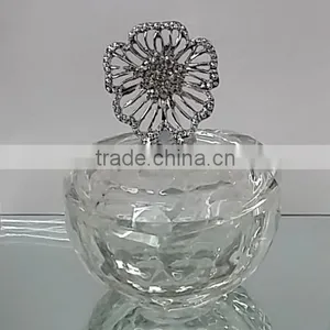 Clear Small Crystal Trinket Box With Jewelled Top thumbnail-1