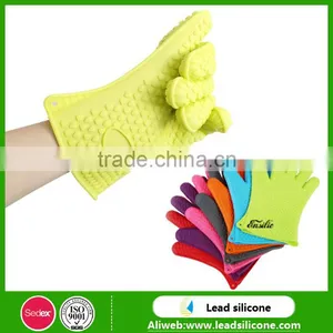 Kitchen Mitts Cooking Silicone Glove , Silicone Oven Heat Resistant Gloves thumbnail-1