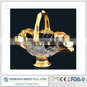 With 10 Years Experience Factory Supply Swan Shape Crystal Glass Decorative Fruit Valentine Gift Basket thumbnail-1