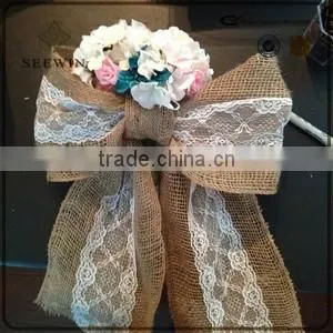 Burlap Lace Table Sash for Chair Cover ,wedding thumbnail-1