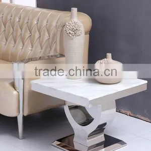 Marble Top Side Table Sofa Table Living Room Furniture thumbnail-1