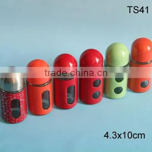 2016 Hot Selling Bullet Style Mini Colored Sleeves Cylinder Glass Spice Jars thumbnail-1