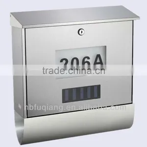 Classic Solar Led Lighted House Number Mailboxes With Newspaper Holders thumbnail-1