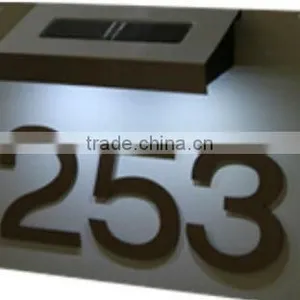 FQ-531 Stainless Steel Solar Doorplate Lamp With Led Solar House Number Light thumbnail-1