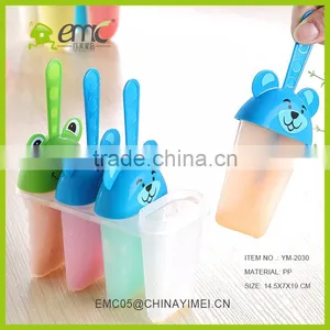 4 Set Diy Cartoon Style Plastic Ice Cream Mold and Juice Mould With Print Logo thumbnail-2