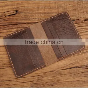 Bifold Cowhide Leather Men Credit Card Holder With Multiple Card Slots thumbnail-1