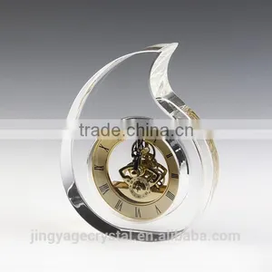 Teardrop Shape Crystal Clock for Business Gifts thumbnail-1