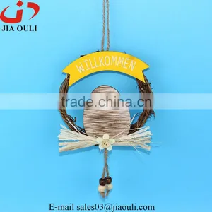 New Design With Wood Egg Easter Decorations Rattan Wreath Hanger thumbnail-1
