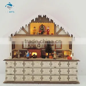 European Style House Shaped Wooden Handicraft Lighting Items thumbnail-1