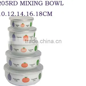 Hot Sale Enamel Mixing Freezing Fresh Storage Bowl With Plastic Lid thumbnail-2