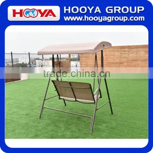 Iron Outdoor Double Haning Swing Brown Chair thumbnail-3