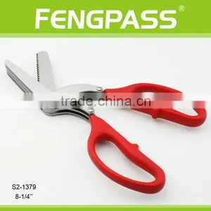 S2-1379 8.25 Inch Plastic Handle and Special Design Stainless Steel Shredding Herb Scissors thumbnail-2