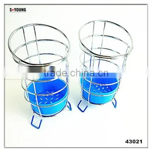 43021 Steel Wire Sink Basket Cutlery Holder Cooking Utensils Storage Kitchen Rack thumbnail-1