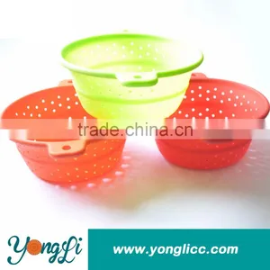 Pratical Steamer Fruit Leakage Collapsible Silicone Colander Strainer thumbnail-1
