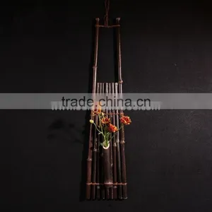 Nature Black Bamboo Poles Ladders With Flowers for Home And Garden Decoration thumbnail-3