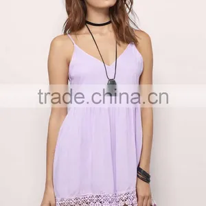 Adult Romper Wholesale Sexy Light Purple Thin Flowy Spaghetti Straps Shorts Beach Wear Summer Festival Jumpsuit With Fringe Trim thumbnail-2