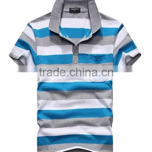 China Supplier New Design Custom Striped Polo Shirt PLS-12 thumbnail-1