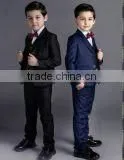 Little Boy Big Boy FIve -Piece Solid Navy Blue Dress Suit Set thumbnail-1