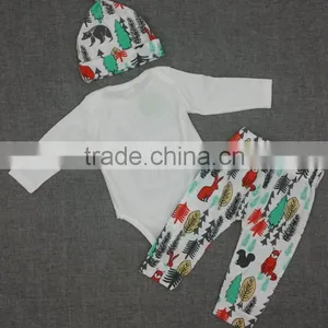 Wholesale Gifts Infants Toddlers Bodysuit and Pants Baby 3 Pcs Set thumbnail-5
