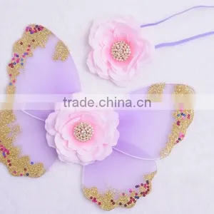 Infant Girl Photo Photography Props Newborn Baby Angel Wing With Headbands thumbnail-1