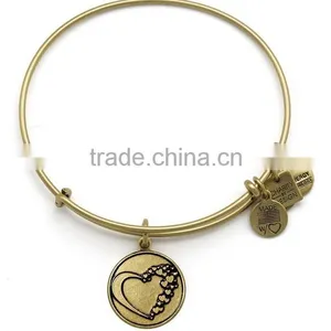 Heart Wire Bangle Bracelet Jewelry Personalized Love Bracelet Jewelry for Valentina's Day Adjustable Vintage Bangle Jewelry thumbnail-1