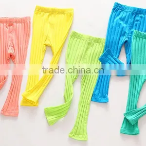 Fashion Unique Slim Design Breathable Children Knit Tight Pants/customized Seamed Kids Trousers Design for Girls thumbnail-1